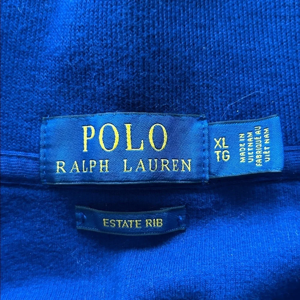 Polo Ralph  Lauren men’s blue preppy half zip XL 100% cotton, long sleeve shirt‍